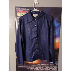 Express Tricot Purple Long Sleeve Vintage Button Up Shirt Women's Size L